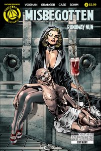 Runaway Nun Comic Book Issue 2 Cover with Marilyn Monroe Clone and Ghandi Clone