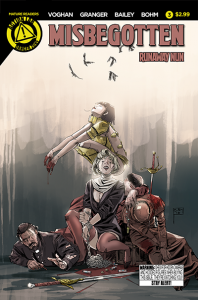 Runaway Nun Issue 3 Cover with MM Clone in Chains and Elano on the floor